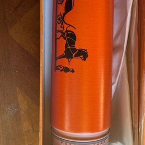 Orange Insulated Tumbler with Horse Design